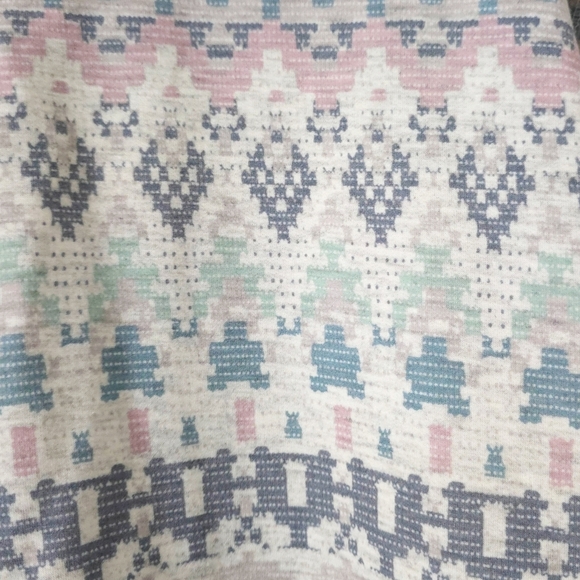 FREE COUNTRY Fleece 1/4 Zip Fair Isle Long Sleeve Pullover, Pastel Colors, XXL - Picture 12 of 16